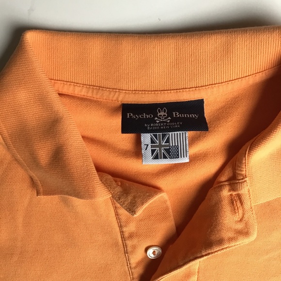 Orange Psycho Bunny polo shirt size 7 - Picture 5 of 7